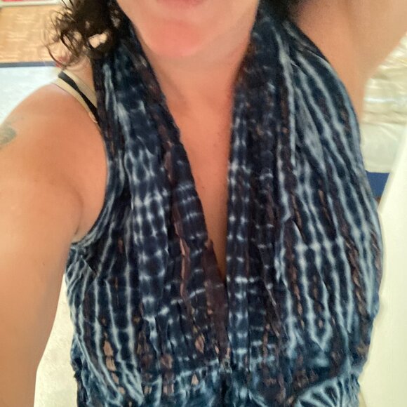 NWOT Size 12-16 The Collection Royal made in Thailand Tye Die Open Vest Tunic - Picture 2 of 4